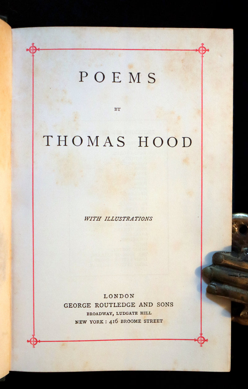 1880 Rare Victorian Book - POEMS by THOMAS HOOD with Illustrations by William Small.