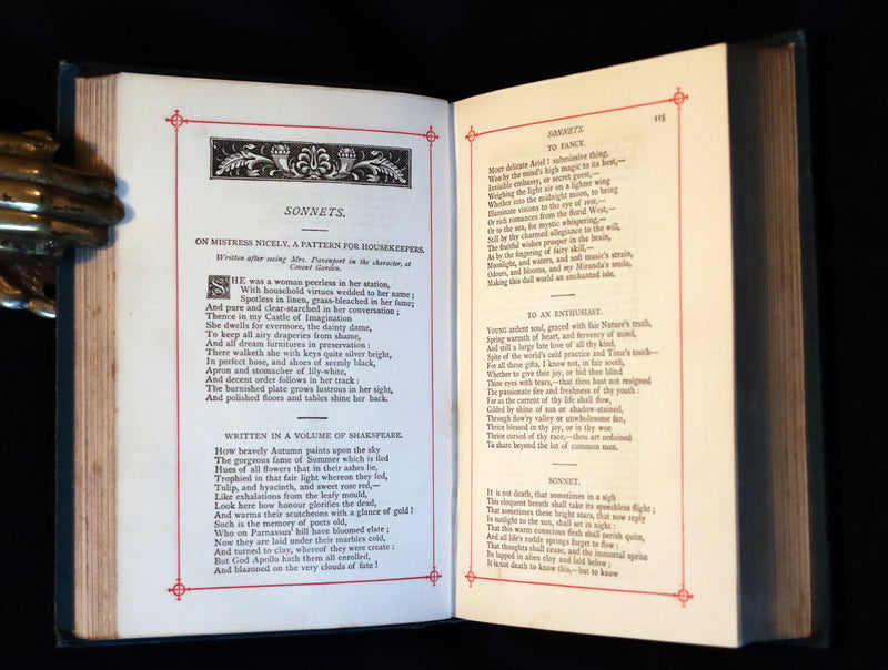 1880 Rare Victorian Book - POEMS by THOMAS HOOD with Illustrations by William Small.