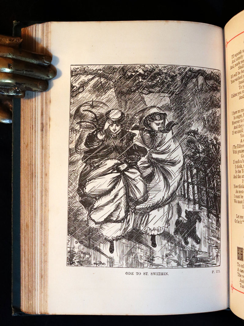 1880 Rare Victorian Book - POEMS by THOMAS HOOD with Illustrations by William Small.