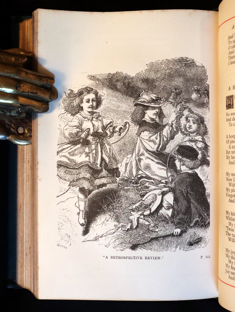 1880 Rare Victorian Book - POEMS by THOMAS HOOD with Illustrations by William Small.