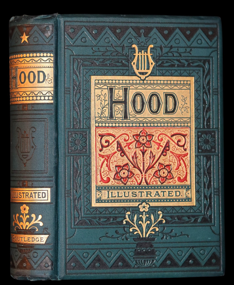 1880 Rare Victorian Book - POEMS by THOMAS HOOD with Illustrations by William Small.