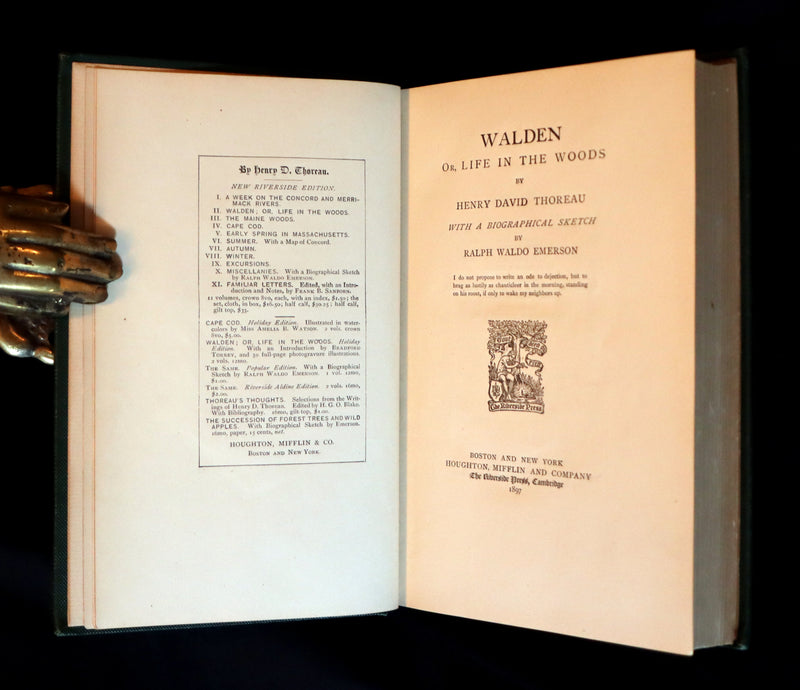 1897 Rare Book - WALDEN or, Life in the Woods by Henry David Thoreau.