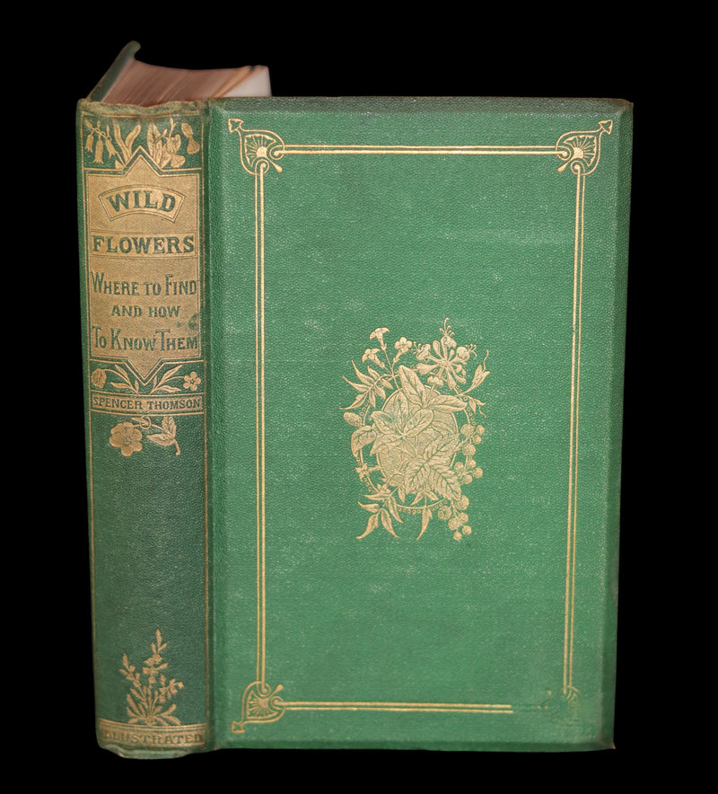 1868 Rare Book - Wild Flowers and Medicinal Uses color Illustrated by Noel Humphreys.