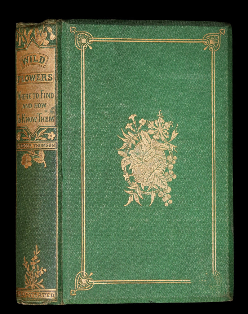 1868 Rare Book - Wild Flowers and Medicinal Uses color Illustrated by Noel Humphreys.
