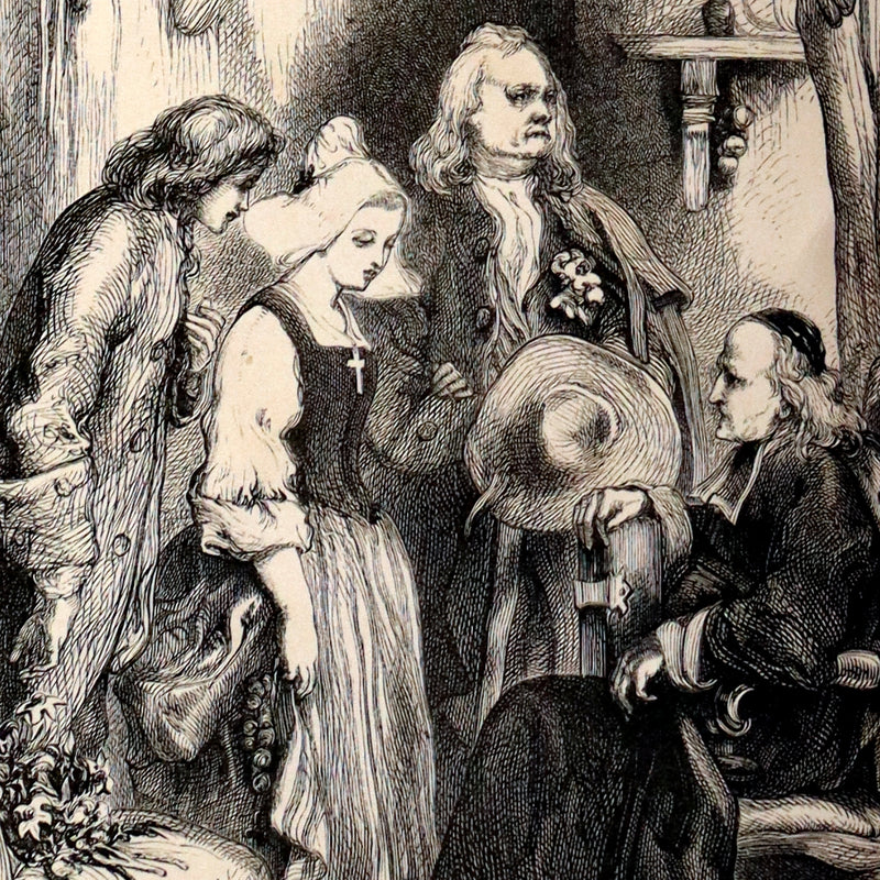 1856 Rare Victorian Book - EVANGELINE - A tale of Acadie by Henry Wadsworth Longfellow. Illustrated.