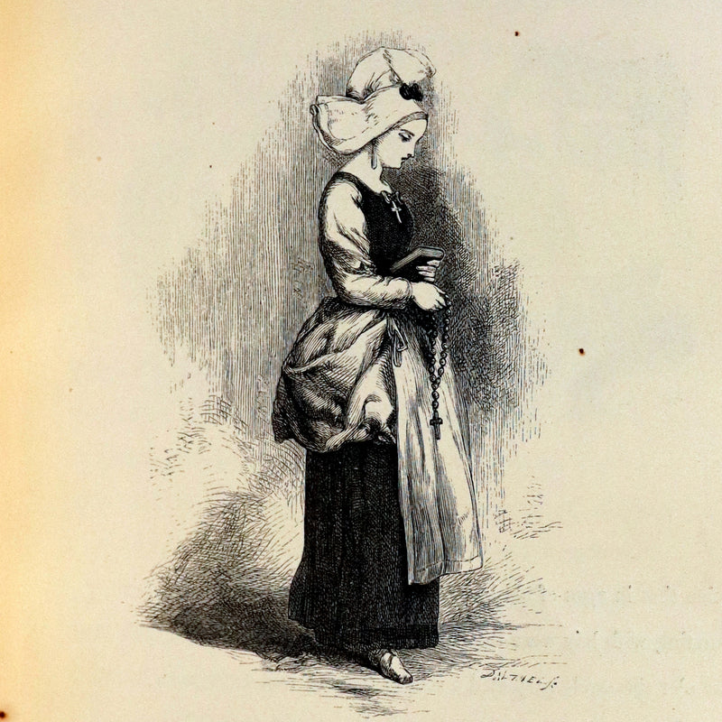 1856 Rare Victorian Book - EVANGELINE - A tale of Acadie by Henry Wadsworth Longfellow. Illustrated.