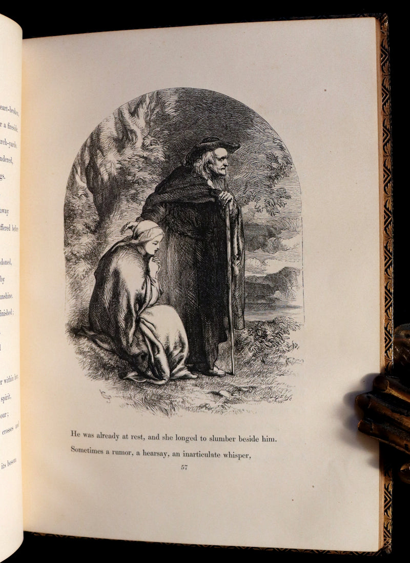 1856 Rare Victorian Book - EVANGELINE - A tale of Acadie by Henry Wadsworth Longfellow. Illustrated.
