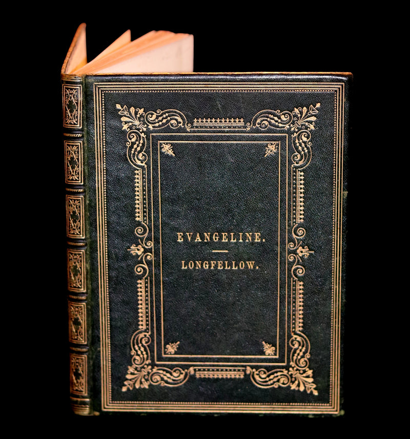 1856 Rare Victorian Book - EVANGELINE - A tale of Acadie by Henry Wadsworth Longfellow. Illustrated.