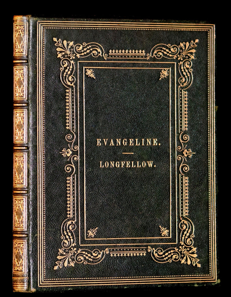 1856 Rare Victorian Book - EVANGELINE - A tale of Acadie by Henry Wadsworth Longfellow. Illustrated.