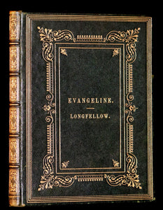 1856 Rare Victorian Book - EVANGELINE - A tale of Acadie by Henry Wadsworth Longfellow. Illustrated.