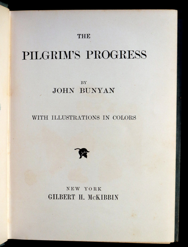 1900 Rare Book - The Pilgrim's Progress with Illustrations in Colors. By John Bunyan.