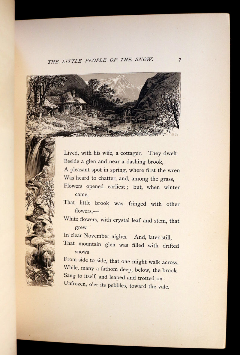 1873 Rare Romantic 1st Edition - The Little People of the Snow by William Cullen Bryant.