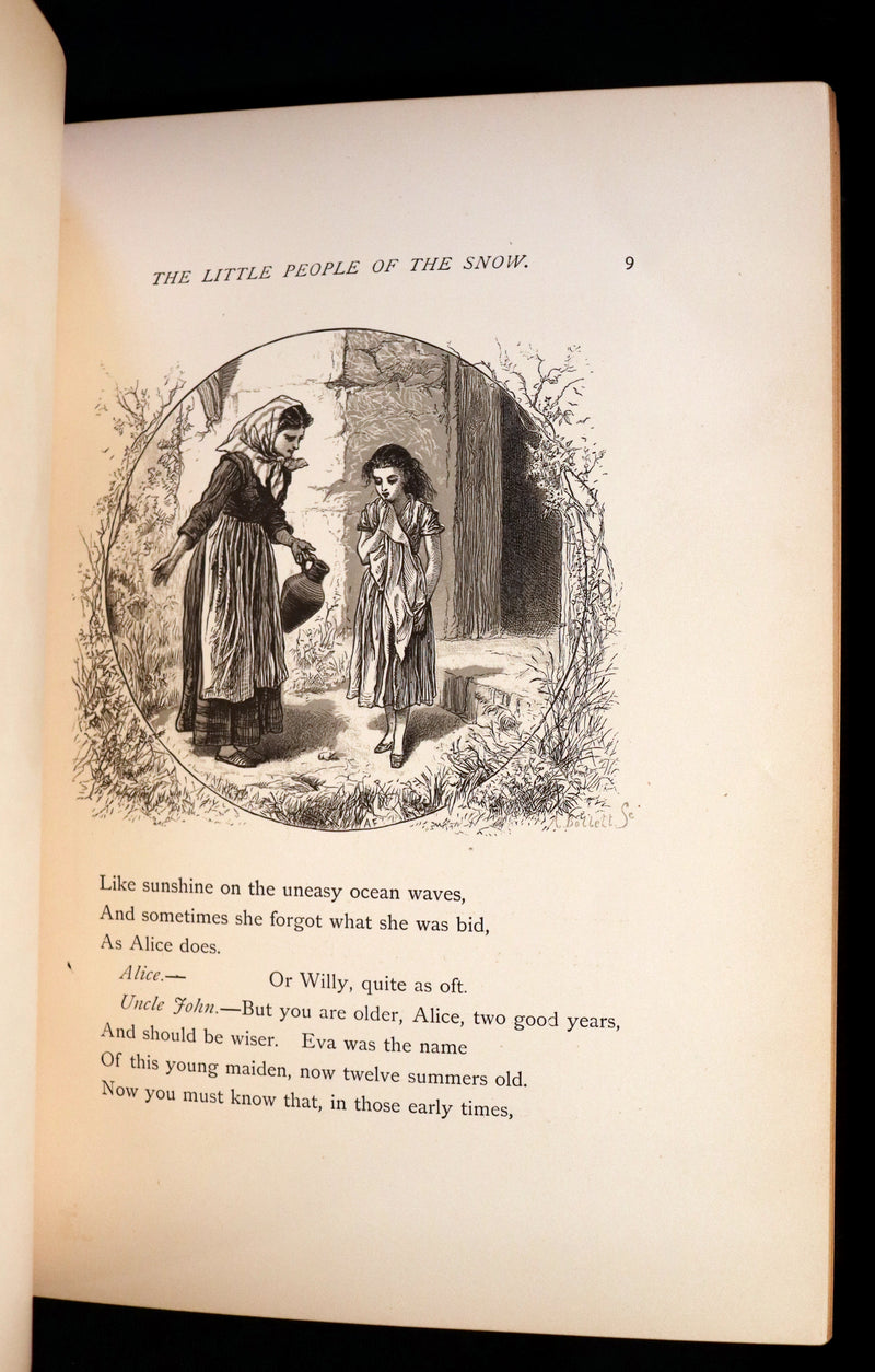 1873 Rare Romantic 1st Edition - The Little People of the Snow by William Cullen Bryant.