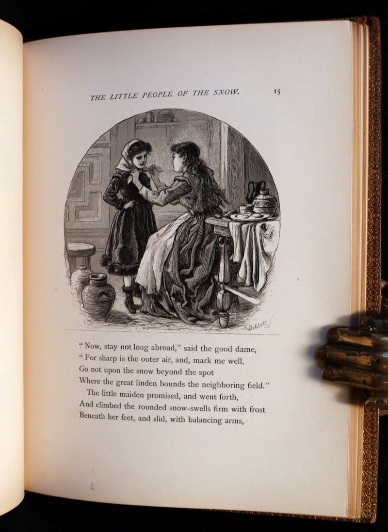 1873 Rare Romantic 1st Edition - The Little People of the Snow by William Cullen Bryant.