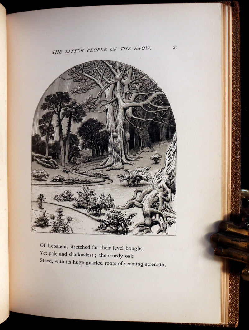 1873 Rare Romantic 1st Edition - The Little People of the Snow by William Cullen Bryant.