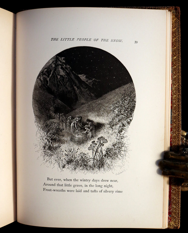 1873 Rare Romantic 1st Edition - The Little People of the Snow by William Cullen Bryant.