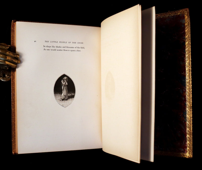 1873 Rare Romantic 1st Edition - The Little People of the Snow by William Cullen Bryant.