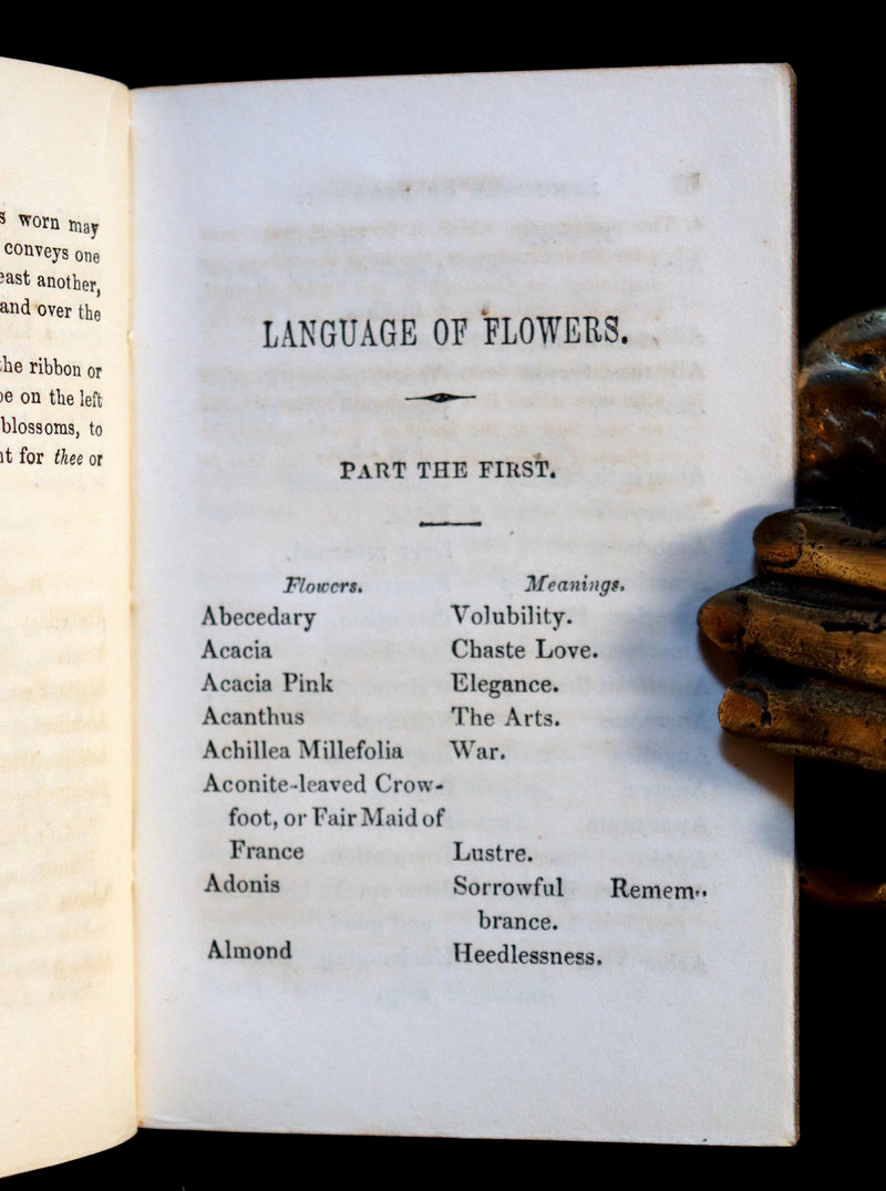 1852 Rare small Floriography Book ~ The Language of Flowers.