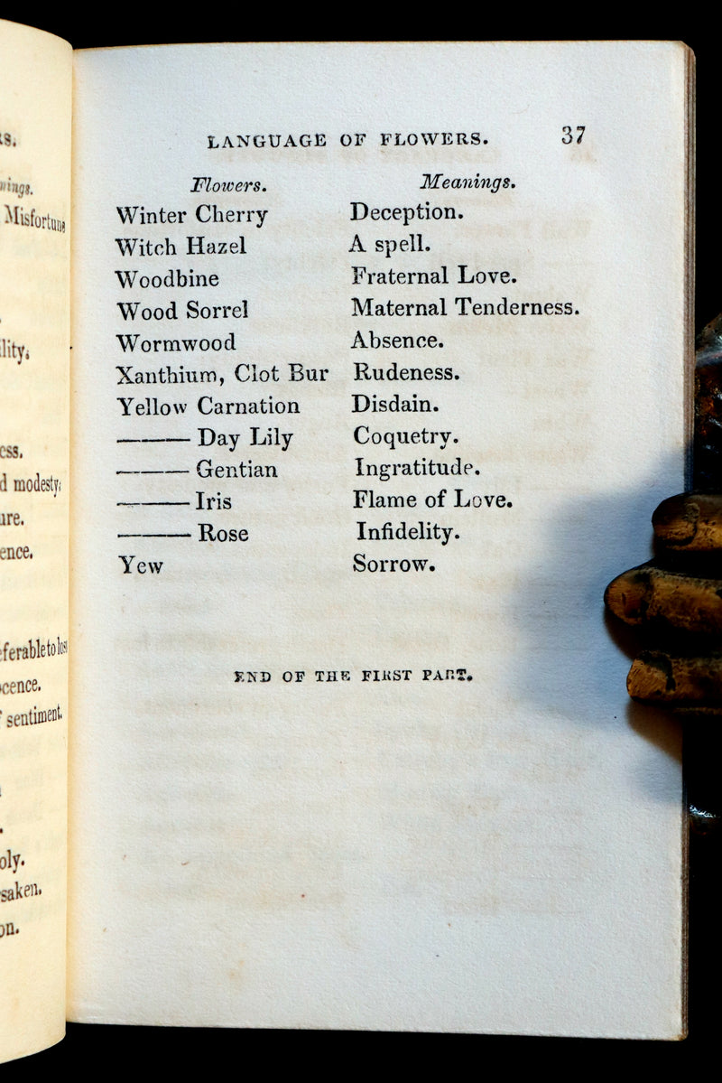 1852 Rare small Floriography Book ~ The Language of Flowers.