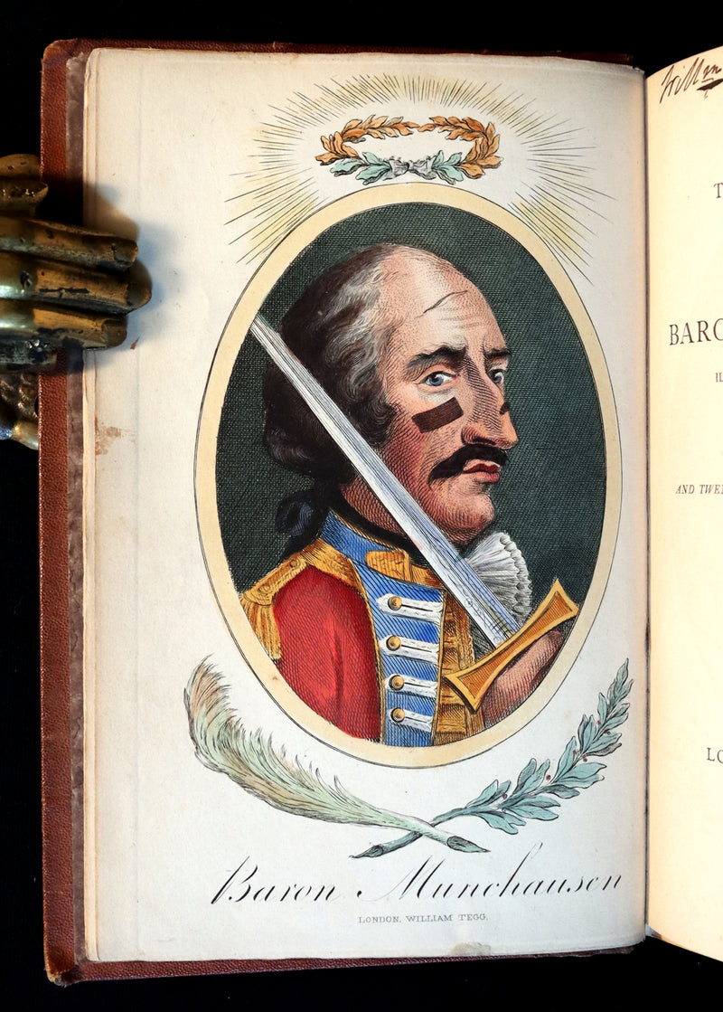 1867 Rare First Edition - The Travels and Surprising Adventures of Baron MUNCHAUSEN. Illustrated by Cruikshank.