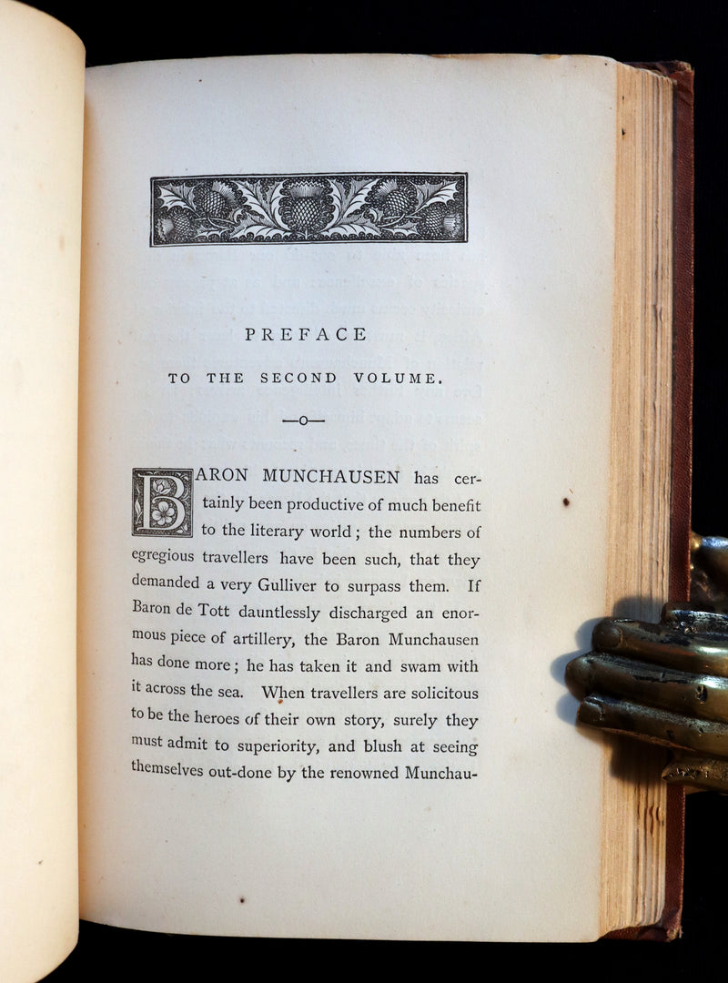 1867 Rare First Edition - The Travels and Surprising Adventures of Baron MUNCHAUSEN. Illustrated by Cruikshank.