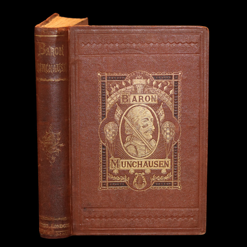 1867 Rare First Edition - The Travels and Surprising Adventures of Baron MUNCHAUSEN. Illustrated by Cruikshank.