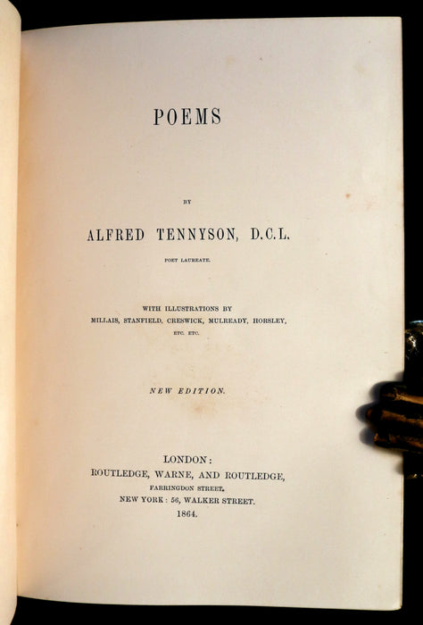 1864 Moxon Edition in a Nice Binding - POEMS by Alfred Lord Tennyson. Illustrated.