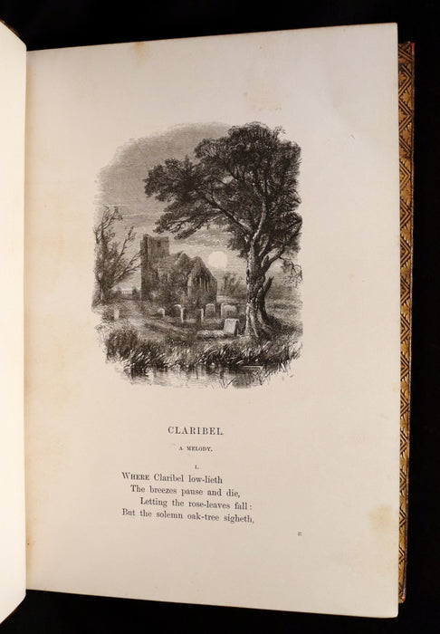 1864 Moxon Edition in a Nice Binding - POEMS by Alfred Lord Tennyson. Illustrated.