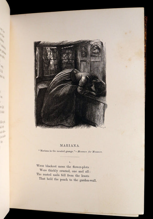 1864 Moxon Edition in a Nice Binding - POEMS by Alfred Lord Tennyson. Illustrated.