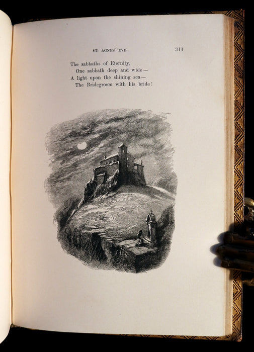 1864 Moxon Edition in a Nice Binding - POEMS by Alfred Lord Tennyson. Illustrated.