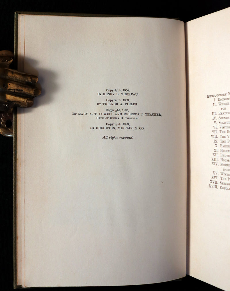 1893 Scarce Edition - WALDEN or, Life in the Woods by Henry David Thoreau with Photogravures.