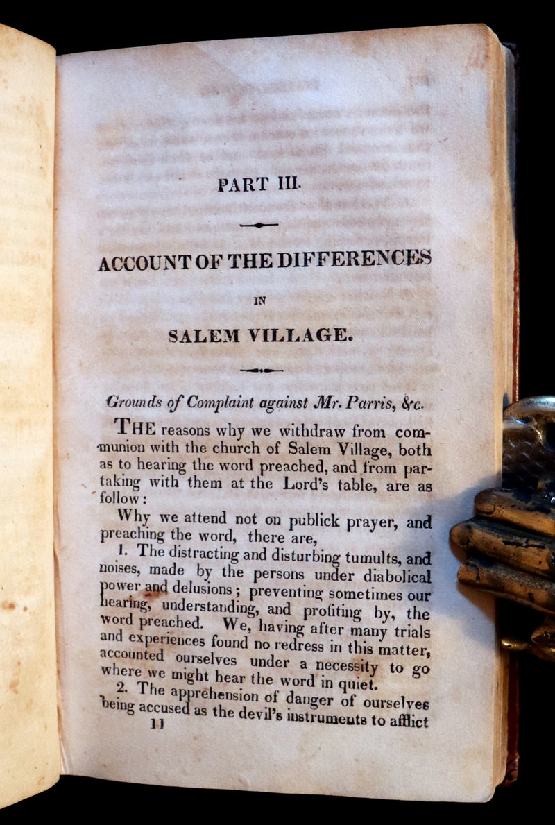 1823 Scarce Book - SALEM WITCHCRAFT - Wonders of the Invisible World by Robert Calef.