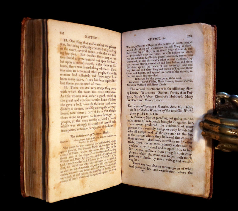 1823 Scarce Book - SALEM WITCHCRAFT - Wonders of the Invisible World by Robert Calef.