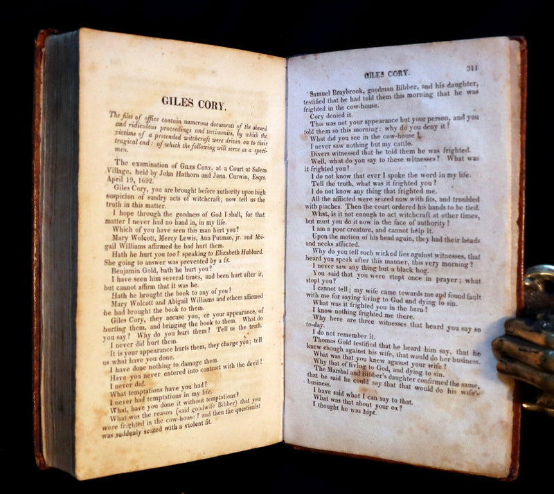 1823 Scarce Book - SALEM WITCHCRAFT - Wonders of the Invisible World by Robert Calef.