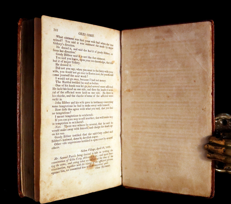 1823 Scarce Book - SALEM WITCHCRAFT - Wonders of the Invisible World by Robert Calef.