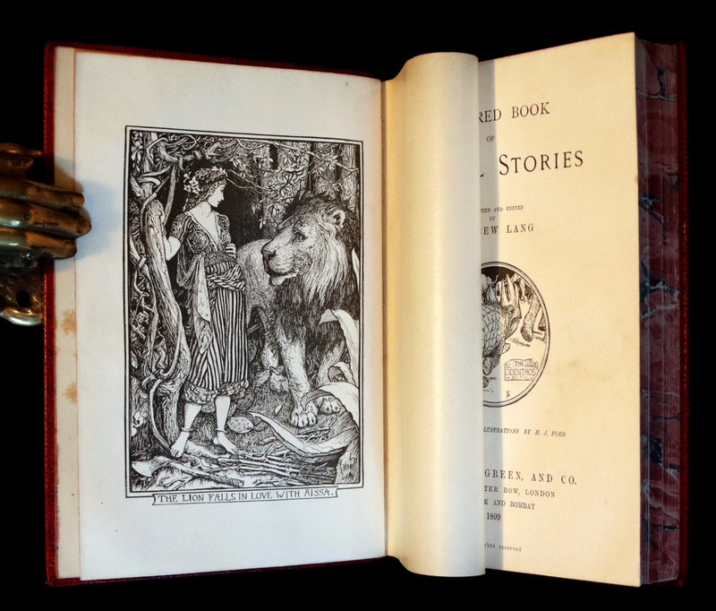 1899 Rare First Edition - The RED BOOK of ANIMAL STORIES by Andrew Lang Illustrated by H.J. FORD.