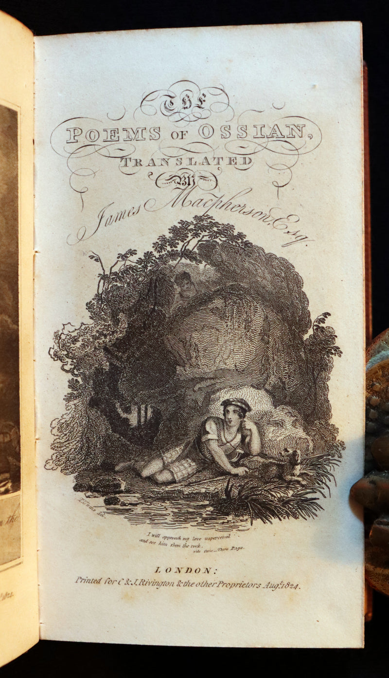 1825 Rare Book - The  Scottish Gaelic POEMS of OSSIAN by James Macpherson.