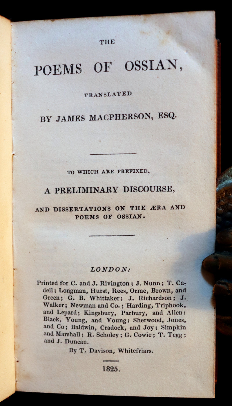 1825 Rare Book - The  Scottish Gaelic POEMS of OSSIAN by James Macpherson.