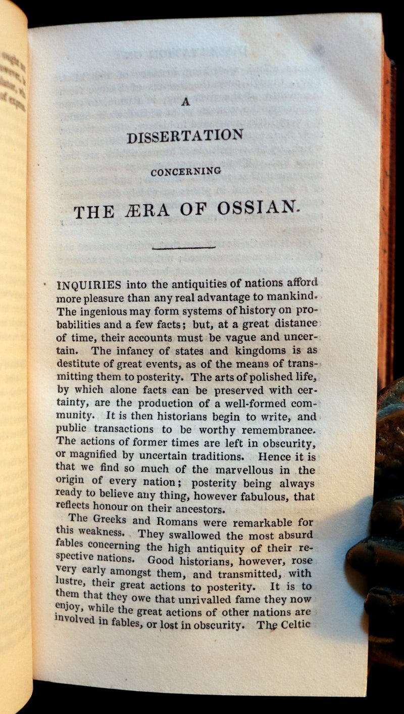 1825 Rare Book - The  Scottish Gaelic POEMS of OSSIAN by James Macpherson.