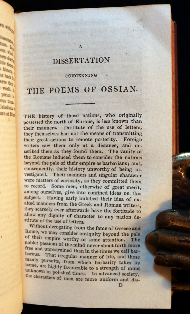 1825 Rare Book - The  Scottish Gaelic POEMS of OSSIAN by James Macpherson.