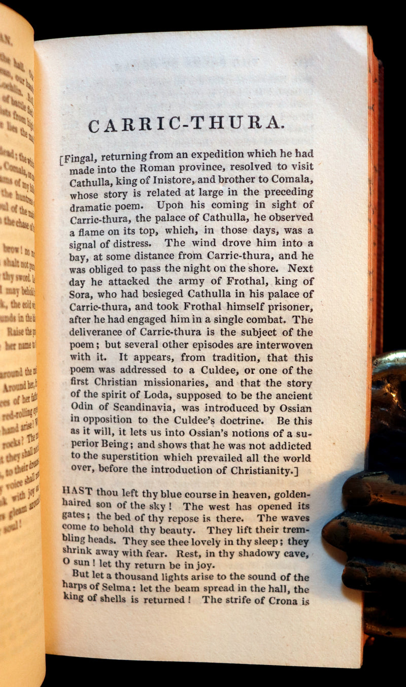 1825 Rare Book - The  Scottish Gaelic POEMS of OSSIAN by James Macpherson.