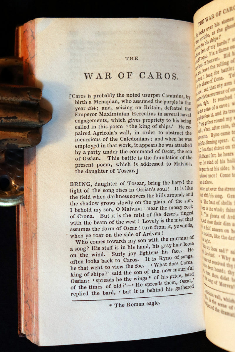 1825 Rare Book - The  Scottish Gaelic POEMS of OSSIAN by James Macpherson.