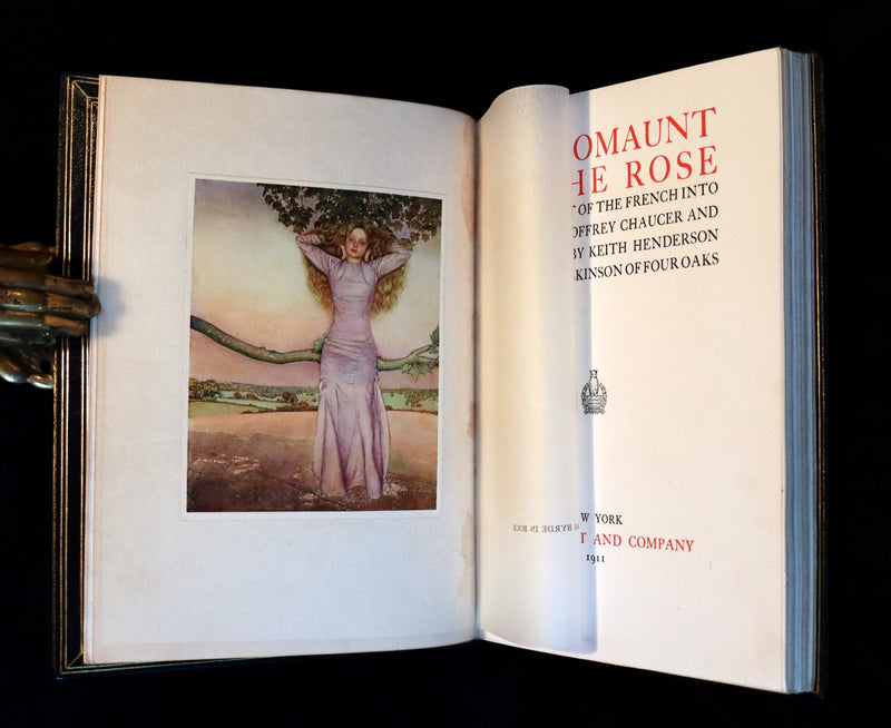 1911 First Illustrated Edition bound by Booklover's Shop - The Romaunt of the Rose by Chaucer. Medieval Poem.