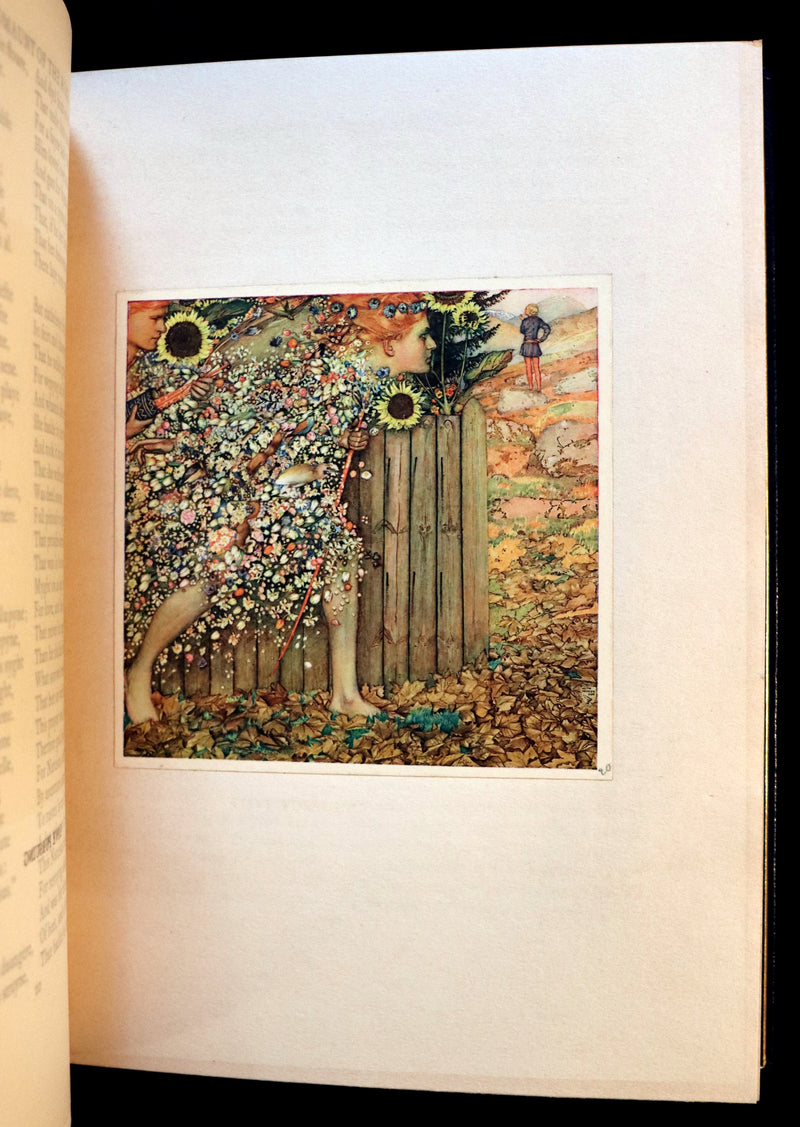 1911 First Illustrated Edition bound by Booklover's Shop - The Romaunt of the Rose by Chaucer. Medieval Poem.