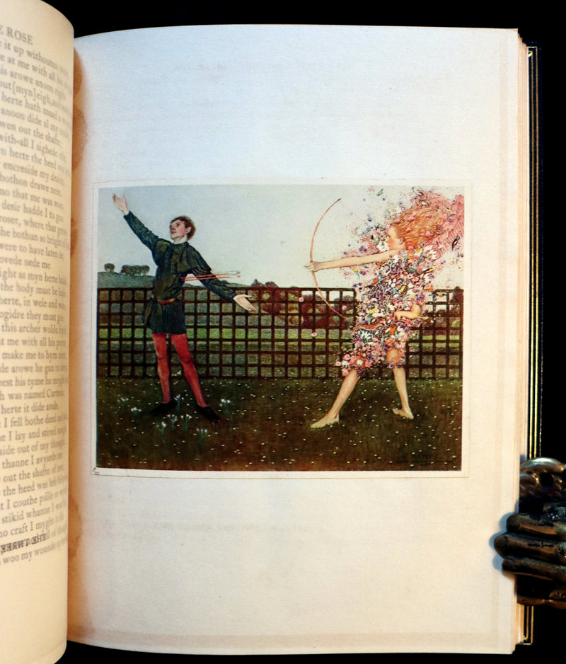 1911 First Illustrated Edition bound by Booklover's Shop - The Romaunt of the Rose by Chaucer. Medieval Poem.