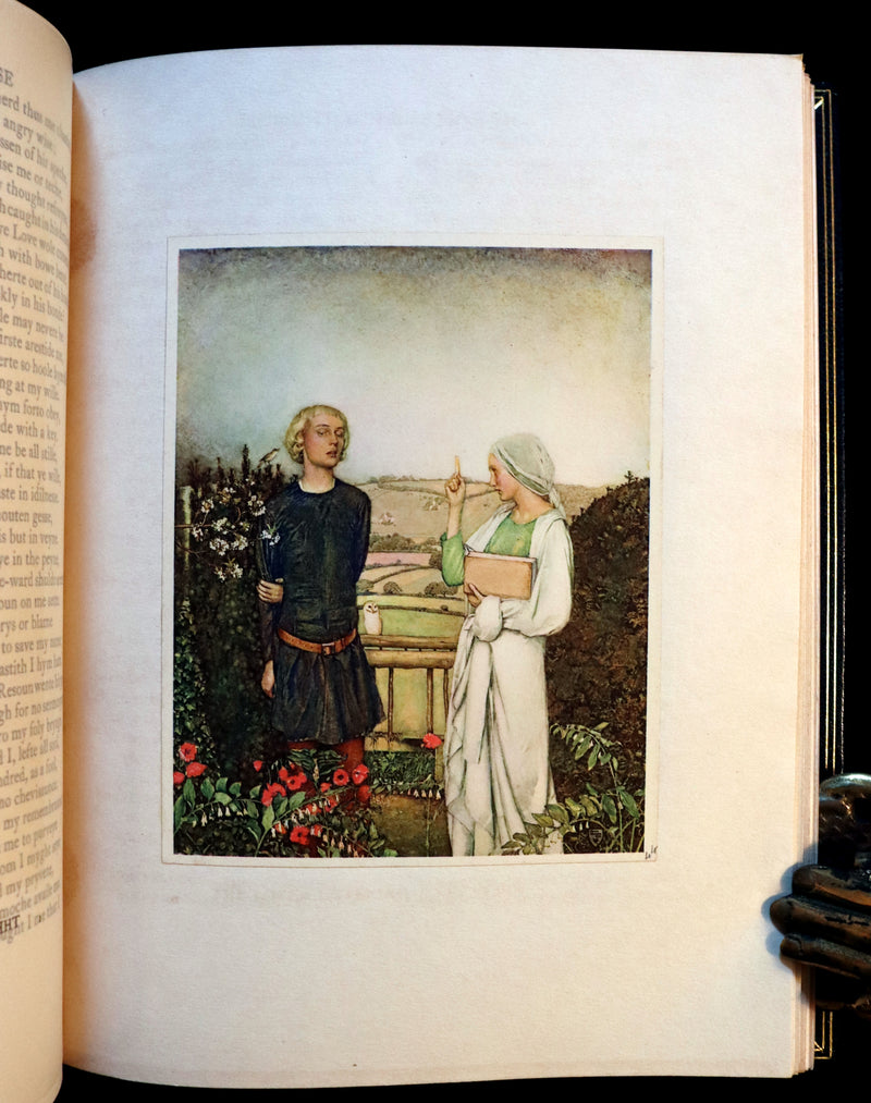 1911 First Illustrated Edition bound by Booklover's Shop - The Romaunt of the Rose by Chaucer. Medieval Poem.