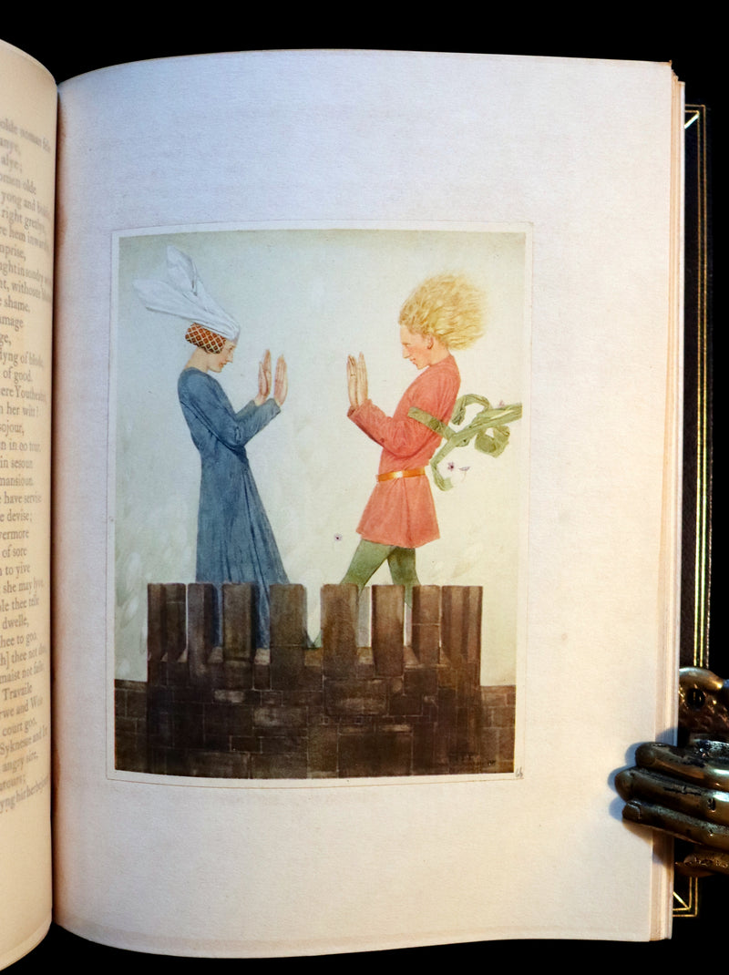 1911 First Illustrated Edition bound by Booklover's Shop - The Romaunt of the Rose by Chaucer. Medieval Poem.