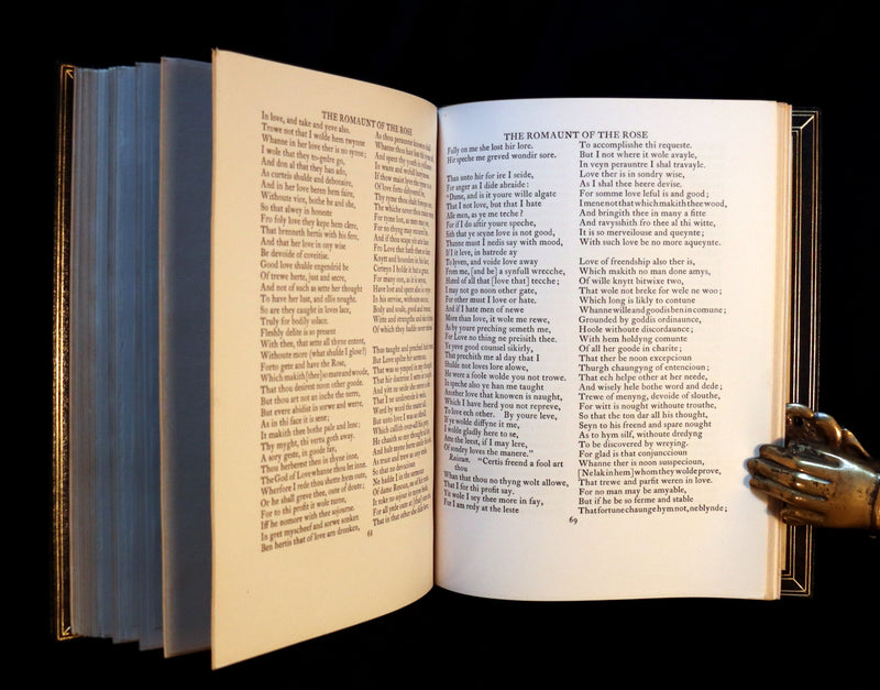 1911 First Illustrated Edition bound by Booklover's Shop - The Romaunt of the Rose by Chaucer. Medieval Poem.