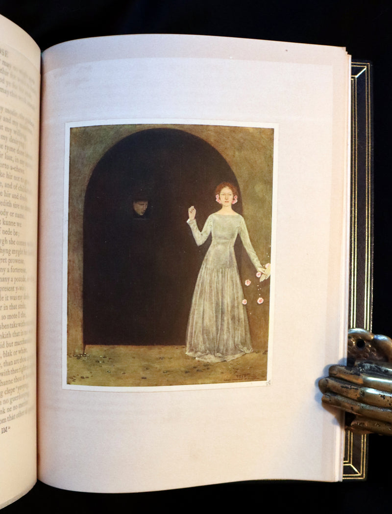 1911 First Illustrated Edition bound by Booklover's Shop - The Romaunt of the Rose by Chaucer. Medieval Poem.