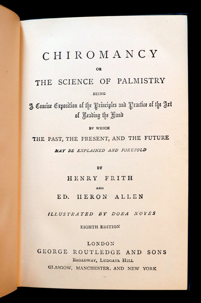 1890 Rare Book - CHIROMANCY - The Science of Palmistry by Henry Frith. Illustrated.